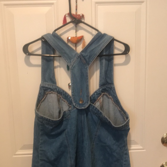 Beautiful Vintage Plus Size Denim Pinafore Dress - Picture 6 of 8